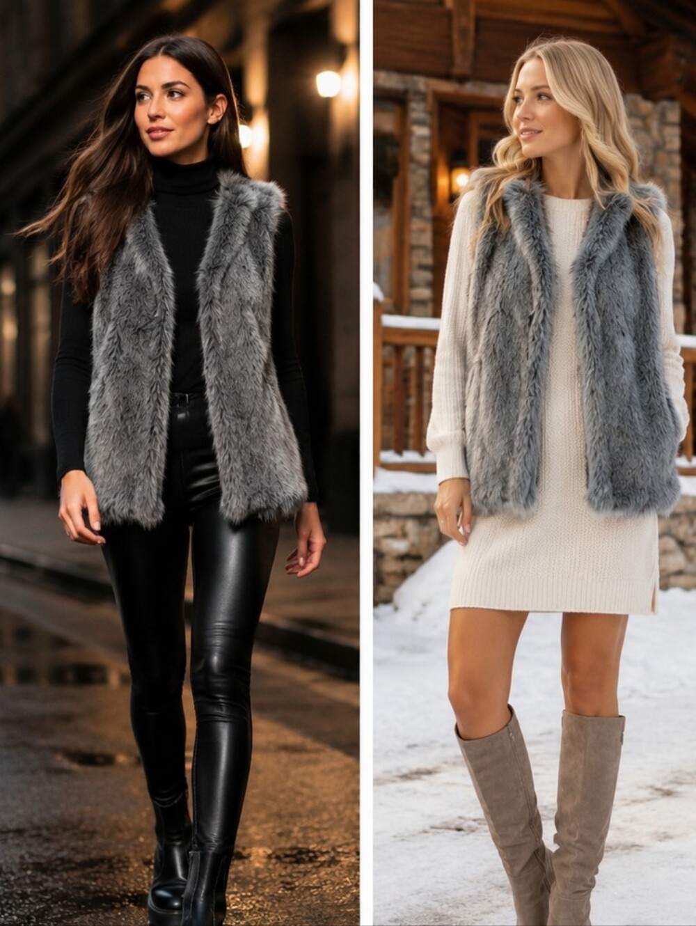 CONTEXT BY LORD AND TAYLOR Faur FUR VEST ♥️